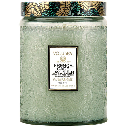 French Cade Lavender Large Glass Jar Candle
