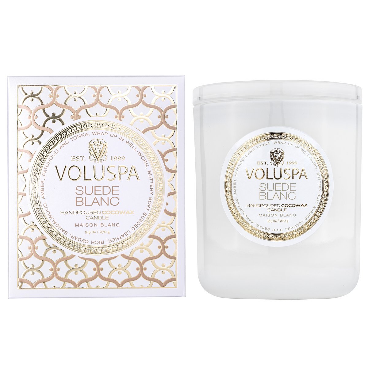 Suede Blanc Boxed Classic Candle