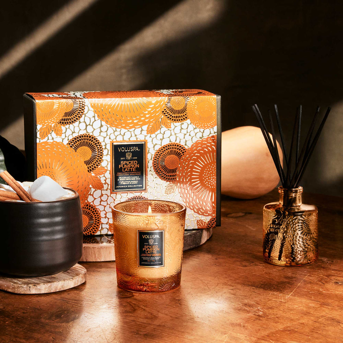 Spiced Pumpkin Latte Demi Candle &amp; Diffuser Gift Set