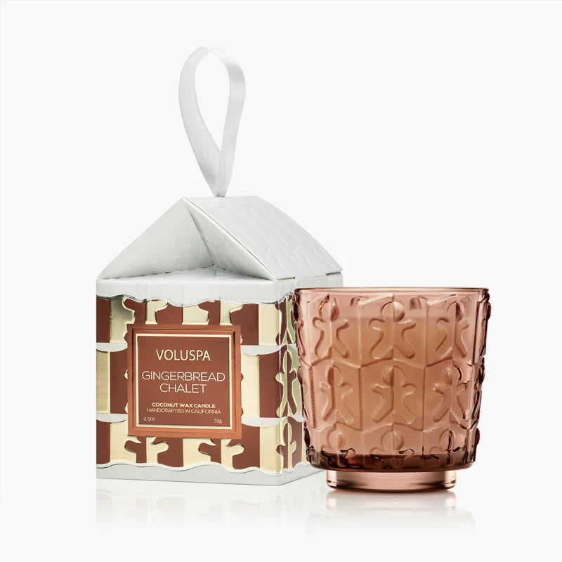 Gingerbread Chalet Ornament Pedestal Candle
