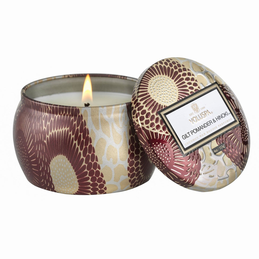 Gilt Pomander &amp; Hinoki Mini Tin Candle