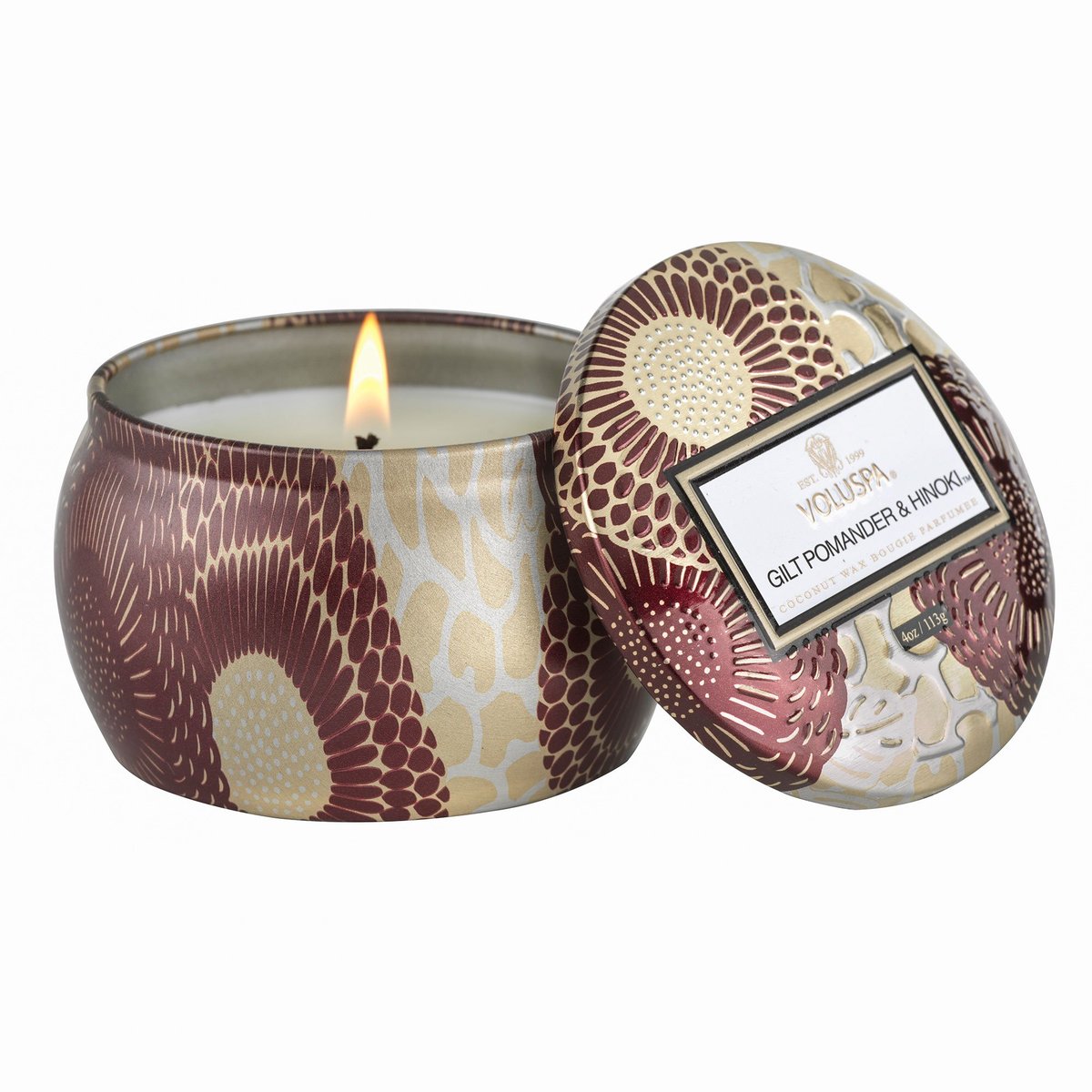 Gilt Pomander &amp; Hinoki Mini Tin Candle