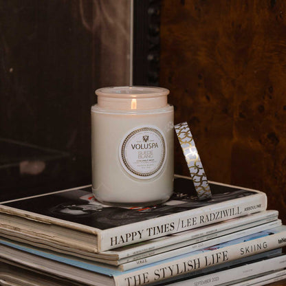 Suede Blanc Large Glass Jar Candle