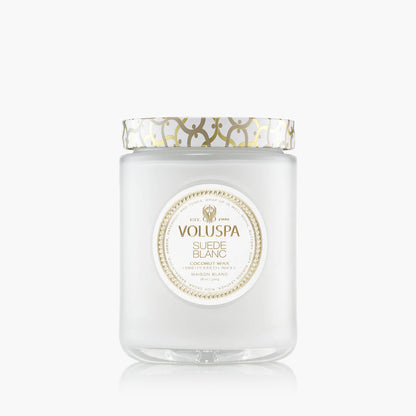Suede Blanc Large Glass Jar Candle